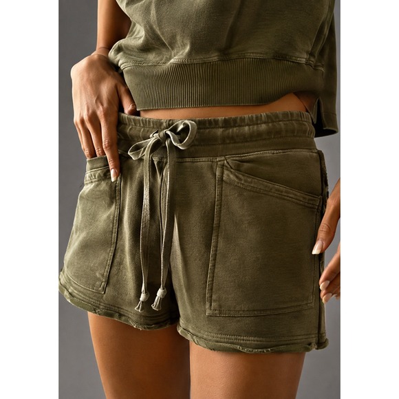 Daily Practice by Anthropologie Pants - Daily Practice Anthropologie Olive Green‎ Drawstring Shorts XS Utility Pockets